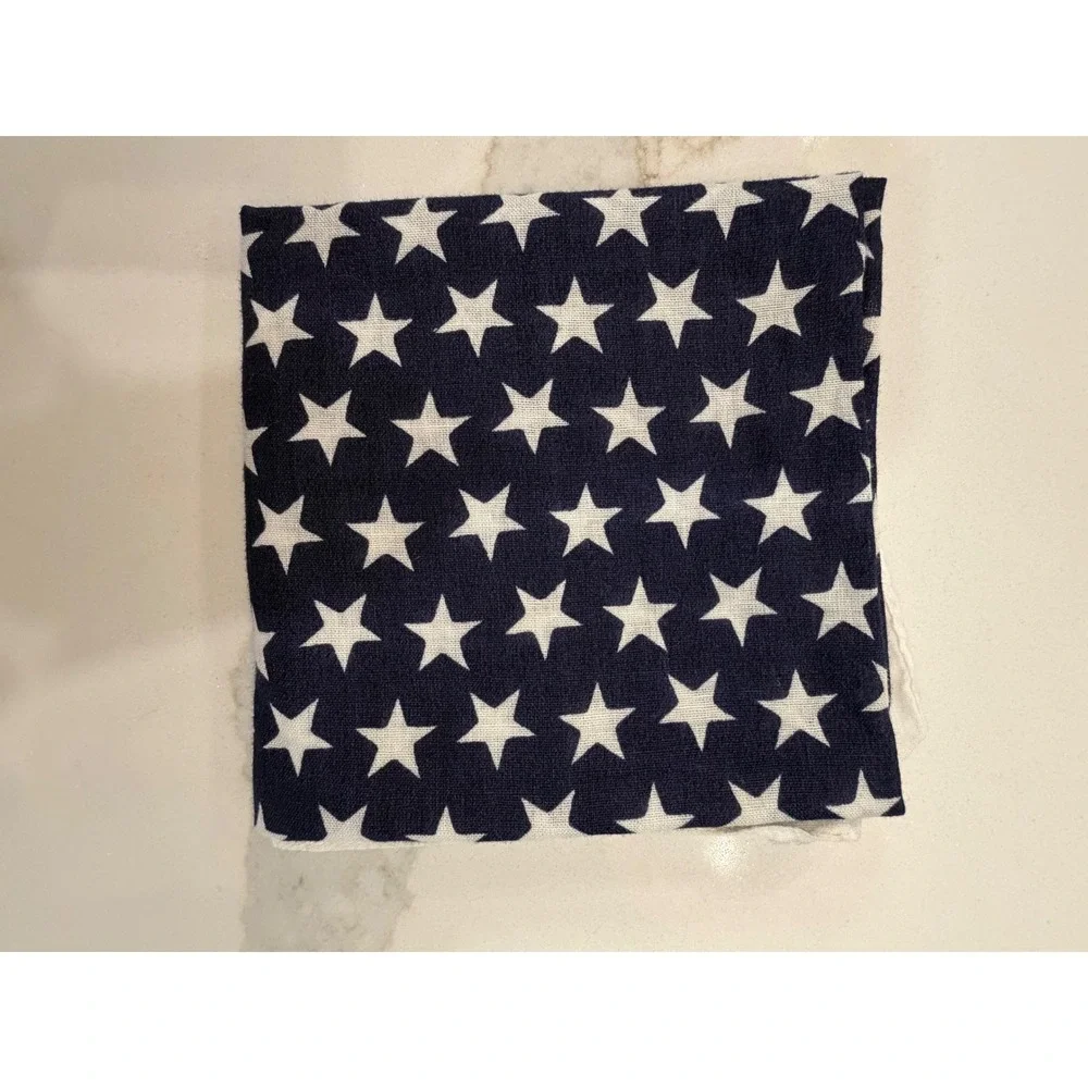 Vintage Paris Accessories USA Flag Bandana Stars Stripes Cotton Made in USA Red